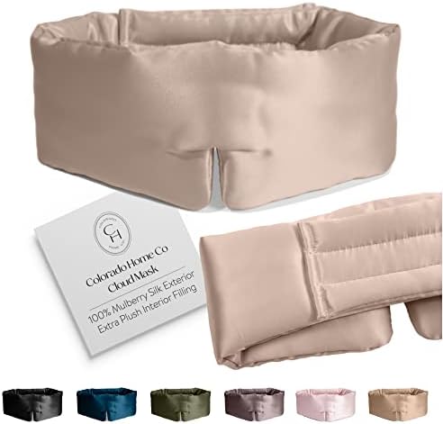 SUNDAYSILKS™ | Adjustable Silk Sleep Mask for Side Sleeper | Cloud-Like Comfort, Weighted for Deep Sleep | Soft Sleep Face Mask for Women & Men, Full Blackout, Cooling Silk Eye Mask for Sleeping by ColoradoHomeCo