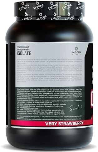 SASCHA FITNESS Hydrolyzed Whey Protein Isolate,100% Grass-Fed (2 Pounds, Strawberry) - Image 4
