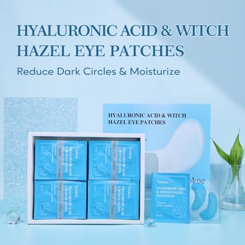 Yeokoe Under Eye Patches for Dark Circles,Puffy Eyes,20 Pairs Face Masks SkinCare With Hyaluronic Acid Witch Hazel for Moisturize - Image 2