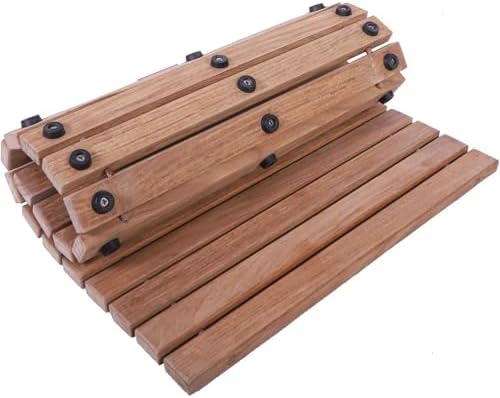 Nordic Teak 100% Solid Teak Wood String Mat - Indoor and Outdoor Use - Non-Slip Wooden Platform for Sauna, Pool, Hot Tub Flooring Decor and Protector (Natural Finish, 23.62" x 15.75") - Image 3