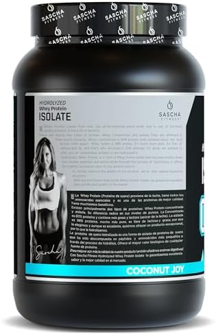 SASCHA FITNESS Hydrolyzed Whey Protein Isolate,100% Grass-Fed (2 Pounds, Coconut) - Image 3
