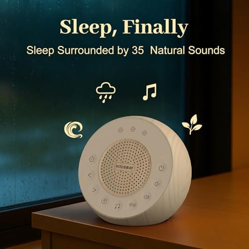 HOUSBAY Sound Machine White Noise for Sleep with Wood Grain - Image 2