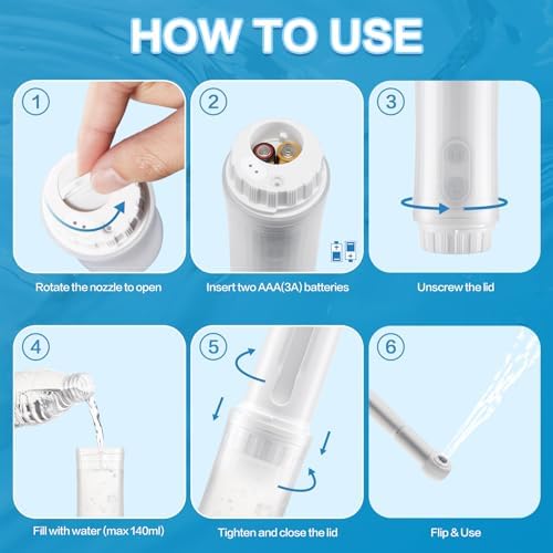 Portable Bidet for Travel 140mL Nozzle 180° Adjustment IPX6 Electric Handheld Bidet for Personal Hygiene Cleaning, Baby Wash, Postnatal Care, Perineal & Hemorrhoid Treatment(AM-US-NHJ001E) - Image 5