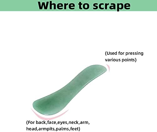 Gua Sha Facials Tools for Back Massage Tools Board Natural Jade Stone for SPA Acupuncture Therapy Trigger Point Treatment - Image 5