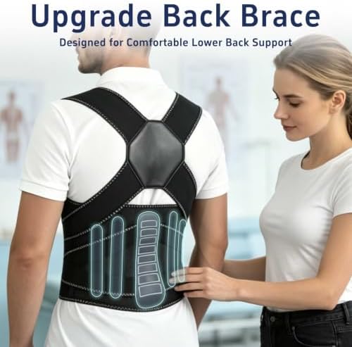 Back Brace Posture Corrector for Women and Men Upgraded Dynamic Traction Correction System Adjustable Shoulder Support Straightener Helps Reduce Upper Lower Back Pain Suitable for Hump Scoliosis Black Small - Image 6
