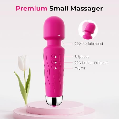 Kverg Handheld Personal Small Massage Gun for Women, Neck Massager for Office, Deep Tissue Massager Remote Control Cordless,Home Use, Gift for Women Lemon Red - Image 3