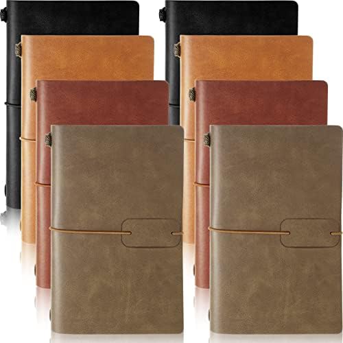 Sabary 8 Pcs Standard Size Refillable Leather Journal Bulk, Classic Color by Sabary