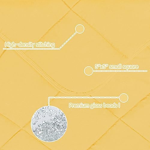 yescool Weighted Blanket (5 lbs, 36" x 48", Yellow) Cooling Heavy Blanket, Perfect for 40-60 lbs, Breathable Throw Blanket Gifts with Premium Glass Bead, Machine Washable - Image 4