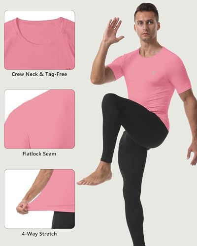 Roadbox Compression Shirt Men Short Sleeve, Cool Dry Base Layer Athletic Undershirts, Workout T-Shirt for Sports Gym Running - Image 4