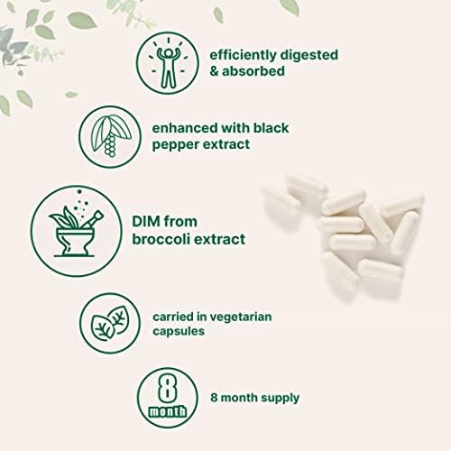 DIM Active Supplement, DIM 300mg, 240 Veggie Capsules (8-Month Supply), 2 in 1 Formula, Estrogen Metabolism, Premium DIM-Plus Broccoli Extract Supplement With Black Pepper for Better Absorption - Image 4