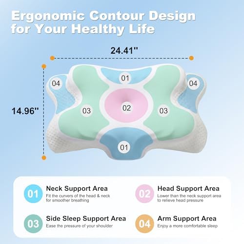 VYLEE Cervical Neck Pillow for Pain Relief, Cooling Memory Foam Pillow - Image 5