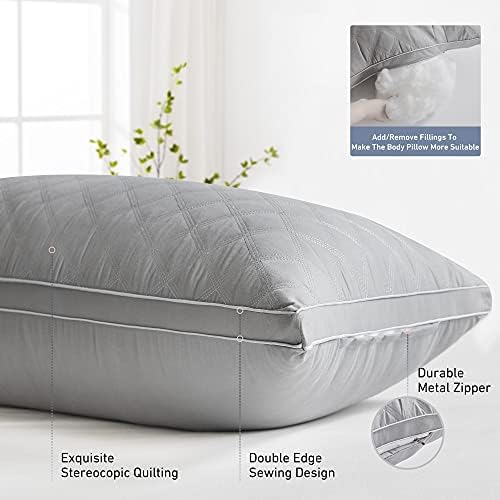 Leeden Body Pillow Insert 20 x 54 for Side Sleepers Grey Support - Image 4