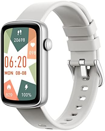 Fitness Watches for Women, LYNN2 Fitness Tracker with Heart Rate Monitor Blood Oxygen/Sleep Tracker Pedometer, Slim Step Tracker Watch for iOS/Android Phones Waterproof Gray by SHANGWING