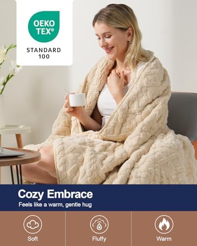 Ultra Soft Sherpa Weighted Blanket for Adults, 60"x80" 20lbs Heavy Blankets - Image 4
