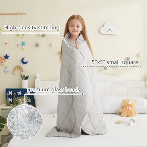 L'AGRATY Weighted Blanket - 36"x48" 3lbs Microfiber Material with Glass Beads Small Blanket for All-Season Summer Fall Winter Soft Thick - Image 3