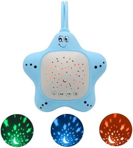 Portable Baby White Noise Sound Machine with Sleep Soothing Star Projector by Junificent