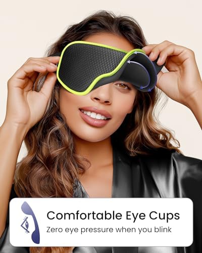 WAOAW Sleep Mask for Men Women: Blackout Eye Masks for Sleep - 3D Breathable Soft Comfortable Eye Mask for Travel - Adjustable Light Blocking Night Masks for Sleeping - Image 2