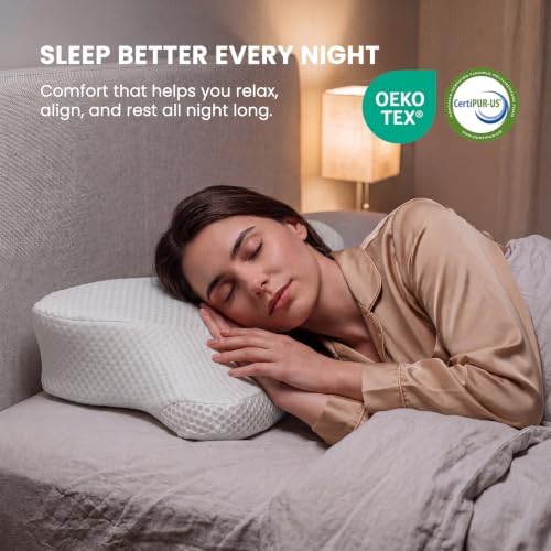 Sweetcrispy Cervical Neck Pillow for Neck Pain Relief, Cooling Memory Foam - Image 5