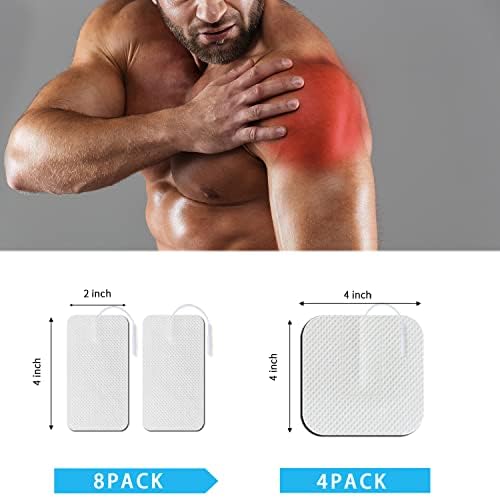 Extra Large TENS Unit Replacement Pads, 8-2" X 4", 4-4" X 4"，Multiple Sizes TENS Unit Pads with Pad Holder, Reusable and Self-Adhesive Electrodes Pads - Image 3