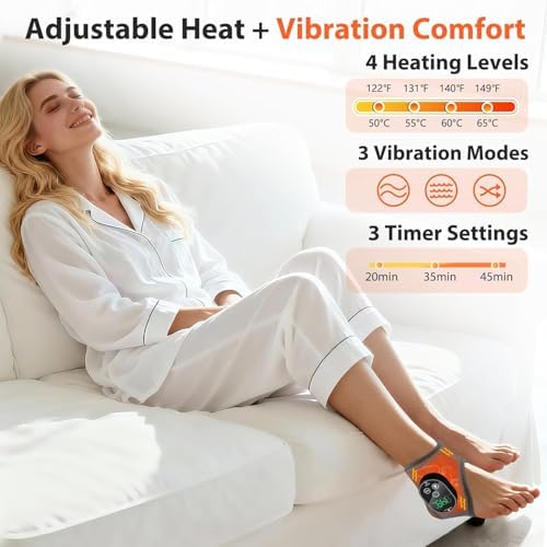 Ankle Massager with Heat for Neuropathy Plantar Fasciitis Pain Relief - Image 3