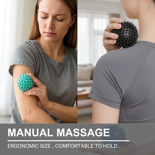 LEZER Spiky Massage Ball, Trigger Massage Point, Plantar Fasciitis, Deep Tissue Myofascial Release Tool, Foot Massager, Muscle Knot Relief, Physical Therapy, Set of 3 - Image 3