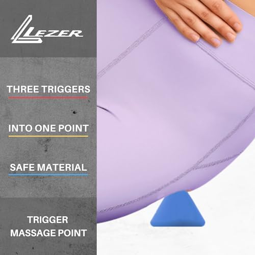 LEZER, Trigger Massage Point, Manual Massage Ball, Muscle Knots Relief Tool, Myofascial Release, Physical Therapy, Plantar Fasciitis, Set of 2 (Blue Trigger and Black Ball) - Image 3