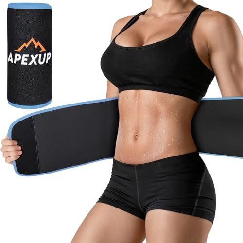 APEXUP Waist Trainer for Women Lower Belly Fat, Men Sweat Band, Stomach Wrap, Waist Trimmer with Removable Lumbar Support by APEXUP