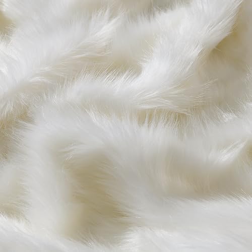 HORIMOTE HOME Luxury Plush Faux Fur Blanket, Long Pile White Throw Blanket, Super Warm, Soft, Cozy Faux Fur Throws for Couch Bed Sofa, Aesthetic Home Room Decor Throw, 60" x 80" - Image 5