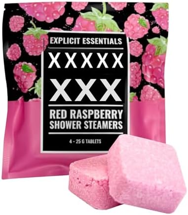 Explicit Essentials Bad Ass B Shower Steamers | Sweet Red Raspberry Aromatherapy Shower Steamers | Bold Self-Care Gift for Women | Relaxing & Uplifting Spa Shower Experience by ExplicitEssentials