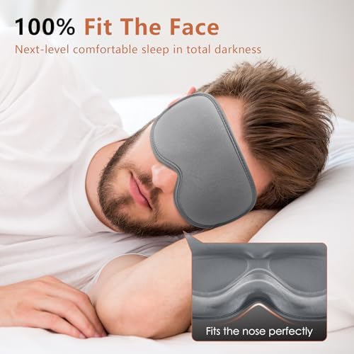 Sleep Mask for Side Sleeper Women Men, Eye Mask for Sleeping Light Blocking, 3D Contoured Cup Sleeping Mask, Soft Breathable Sleep Eye Mask with Adjustable Elastic Strap for Travel - Image 5