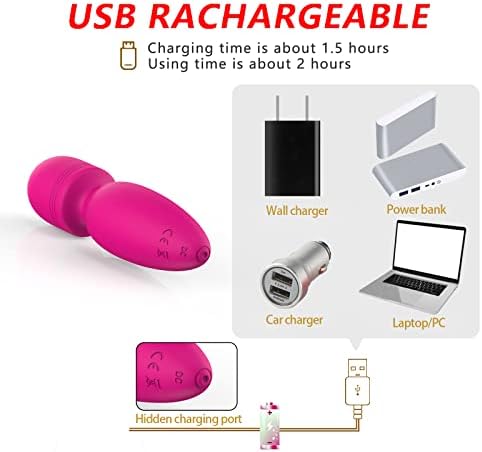 Mini Back Massager Waterproof Rechargeable Body Small Personal Massager Fatigue Relieving Muscle Massager (Rose red) - Image 4
