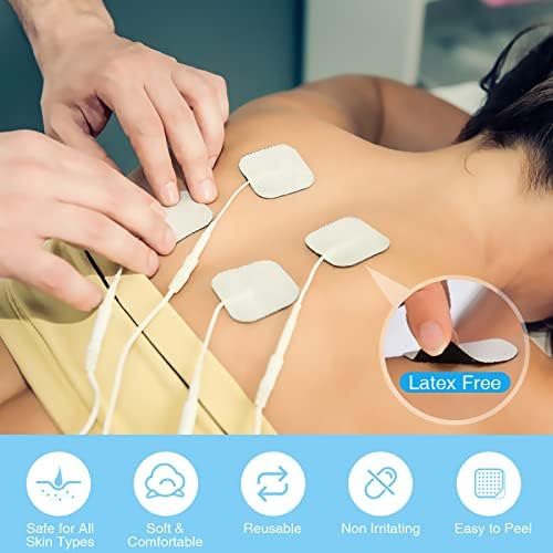 TENKER TENS Unit Replacement Pads 2x2" Reusable TENS Electrode Pads - 20PCS 3rd Gen Latex-Free Self-Adhesive Electrotherapy Patches Compatible with AUVON, Etekcity, Nicwell Care TENS - Image 4