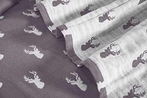 Sterling Creek Elk Muslin Cotton Blanket Three Layers Lightweight Breathable Gauzy Blanket for Adults, All Season (Twin, Gray) - Image 5