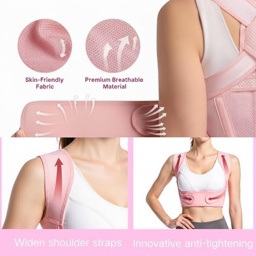 Back Posture Corrector for Women - Adjustable Lightweight Back Brace Posture Corrector Bras for Neck Shoulder Upper Back - Invisilite Hunchback Slouching Under Clothes (Large) - Image 4