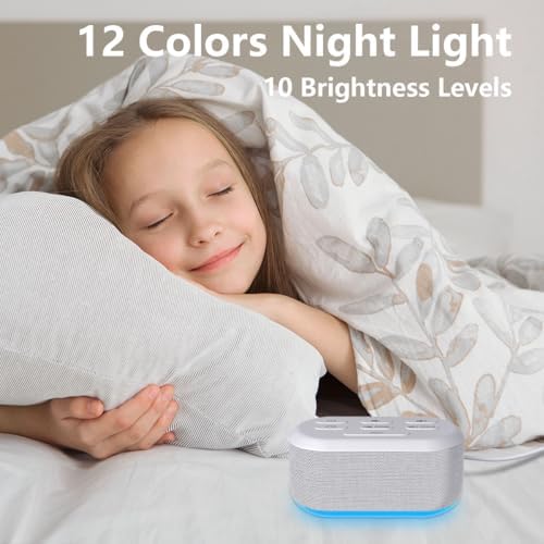 Brown Noise Sound Machine 30 Soothing Sounds White Noise Machine with 12 Night Light Colors Sleep Machine for Adults Baby Kids 36 Volume Levels Noise Canceling for Office Home Privacy - Image 3
