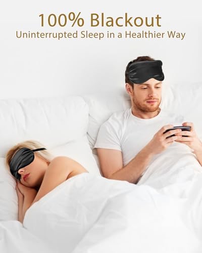4 Pack Silk Sleep Mask, Blackout Eye Mask with Adjustable Strap - Image 6