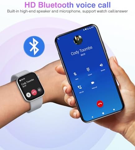 EarlySincere Smart Watch for Men Women with Bluetooth Call,1.9'' HD Full Touch Screen Fitness Watch, Smartwatch with IP67 Waterproof with Blood Pressure Sleep Monitor for Android and iOS - Image 2