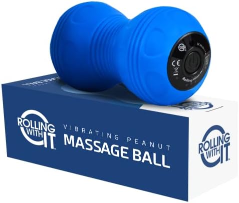 Rolling With It Vibrating Peanut Massage Ball, Deep Tissue, Blue by RollingWithIt