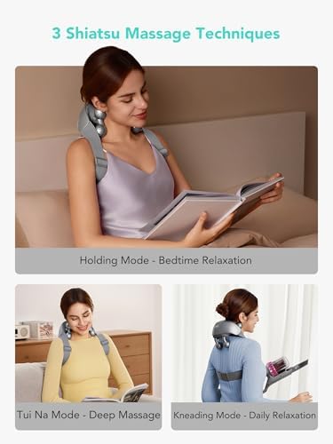 SKG H7 Ultra Neck Massager for Pain Relief Deep Tissue Cordless, Grey - Image 5