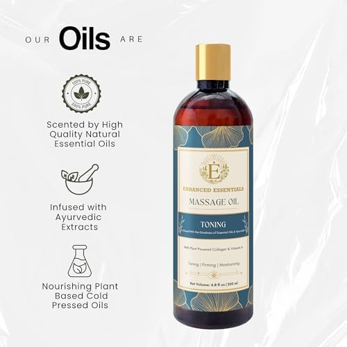 Luxurious Toning Body Massage Oil with Ayurvedic Extracts, Vitamin A & Vegan Collagen | Firms, Nourishes & Uplifts Skin | Fast-Absorbing, Non-Greasy | No Artificial Fragrance| 200 ml (6.78 fl oz) - Image 2