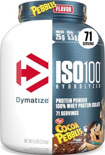 Dymatize ISO100 Protein Powder, 100% Whey Isolate, Cocoa Pebbles by DymatizeNutrition