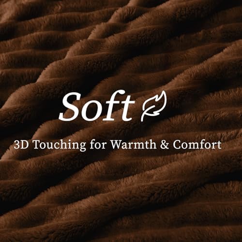 BEDELITE Ribbed Full Size Blanket for Bed, Chocolate Brown, 84"x90" - Image 4
