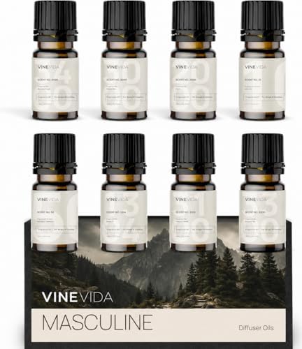 VINEVIDA Masculine Diffuser Oil Collection [Set of 8] - Scented Oil | Aromatherapy Diffuser Oils | Made in USA by VINEVIDA