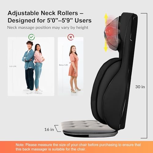 Snailax Back Massager with Heat, Shiatsu Massage Chair Pad for Home Office - Image 4
