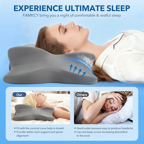 Cervical Pillow for Neck and Shoulder,Contour Memory Foam Pillow,Ergonomic Neck Support Pillow for Side Stomach Back Sleepers with Skin-Friendly Pillowcase - Image 5