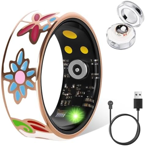 Smart Ring Health Tracker for Women & Men Fitness Tracker Ring(9#&Floral) by DSHKIS