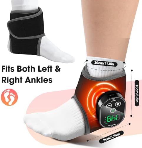 2-Pack Cordless Foot Massager for Neuropathy, Ankle Massager for Pain Relief, Feet Massager, HSA Eligible FSA, Ankle Heating Pad with Massage, 4 Heat Levels, 3 Massage, Black - Image 4