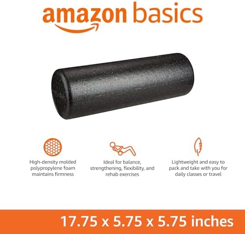 Amazon Basics High-Density Foam Roller for Exercise and Recovery, 18 Inches, Black - Image 2