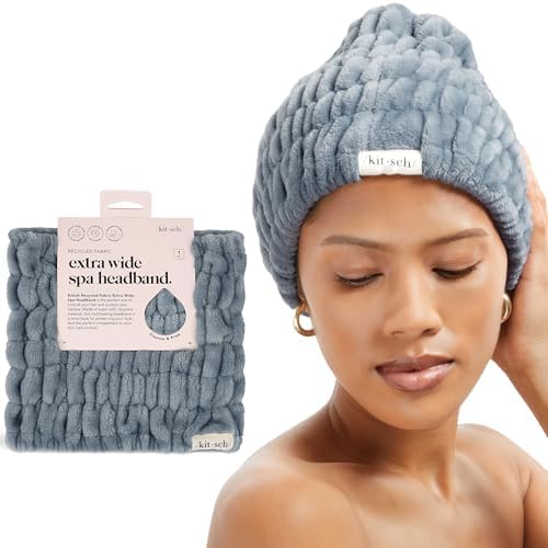 Kitsch Spa Headband for Women - Face Wash Headband Misty Blue, 1pc by Kitsch