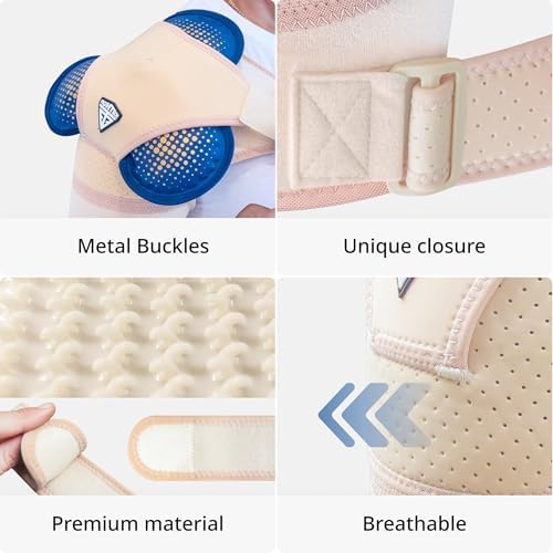 FIGHTECH Rotator Cuff Shoulder Brace for Women and Men - 2 Sizes - Shoulder Support - Pain Relief - Nude - Small (Chest 29-35" Bicep 9-12") - Image 6